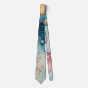 Corbata Burbujas de colores acuarela arte