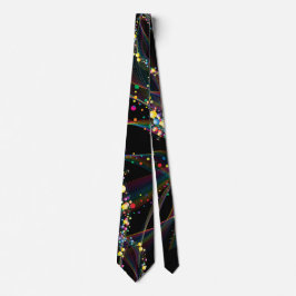 Corbata Burbujas giratorias en un patrón multicolor Negro 