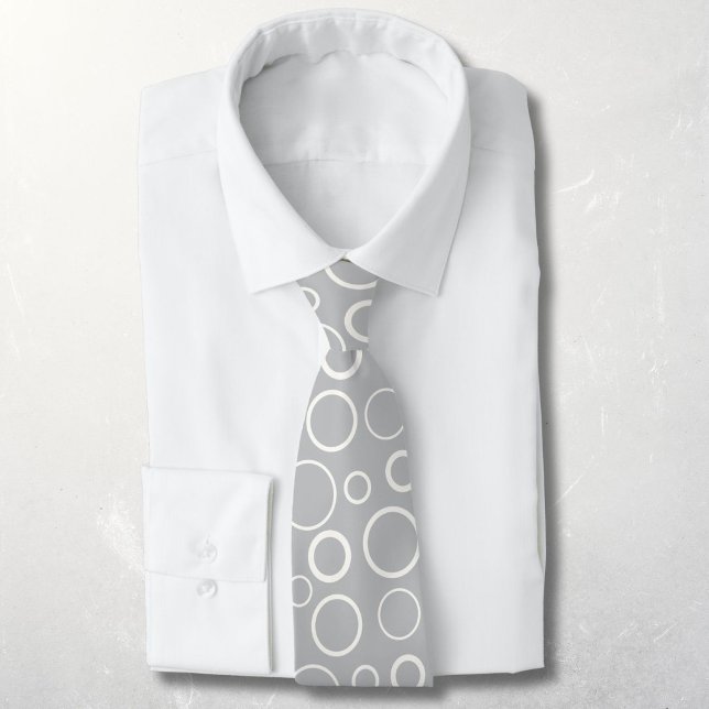 Corbata Burbujas y anillos, círculos blancos sobre gris (Subido por el creador)