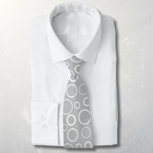 Corbata Burbujas y anillos, círculos blancos sobre gris