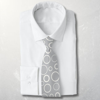 Corbata Burbujas y anillos, círculos blancos sobre gris