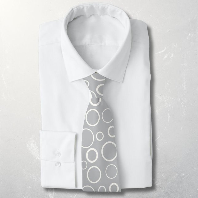 Corbata Burbujas y anillos, círculos blancos sobre gris (Subido por el creador)