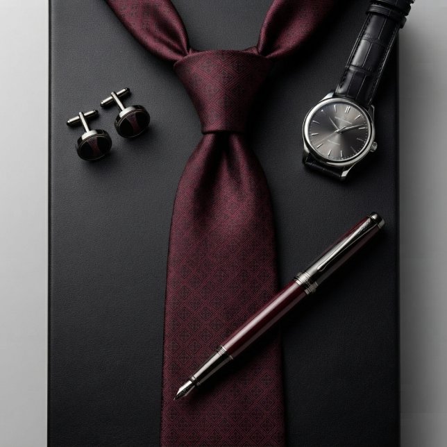 Corbata Burgundy Black Diamond Lujo (Subido por el creador)