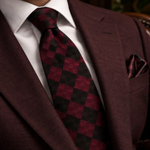 Corbata Burgundy Carbonilla Tejido Argyle