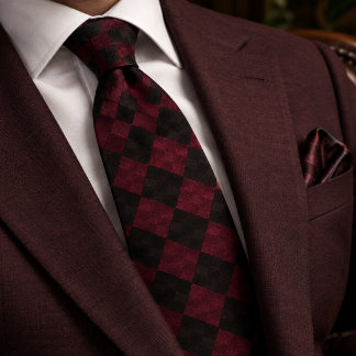 Corbata Burgundy Carbonilla Tejido Argyle