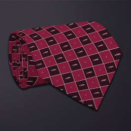 Corbata Burgundy Checkerboard Logo Pattern