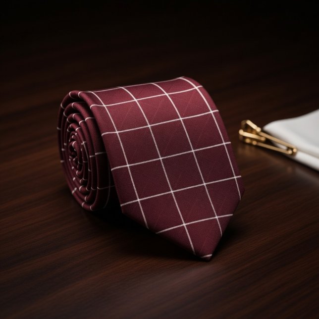 Corbata Burgundy Checkered (Subido por el creador)