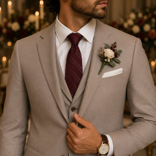 Corbata Burgundy Elegante Vino Tinto Boda y Negocios