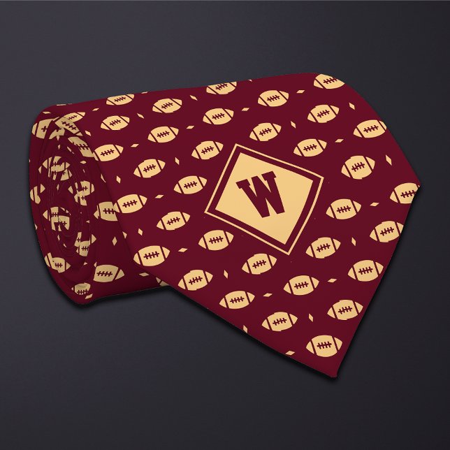 Corbata Burgundy Gold Football Icon Necktie (Subido por el creador)
