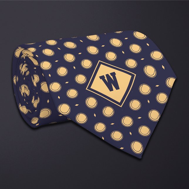 Corbata Burgundy Gold Tennis Ball Icon Necktie (Subido por el creador)