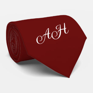 Corbata Burgundy Inicial Monograma para Padrinos Monograma