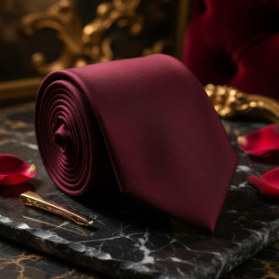 Corbata Burgundy Rojo Vino Profundo Mate