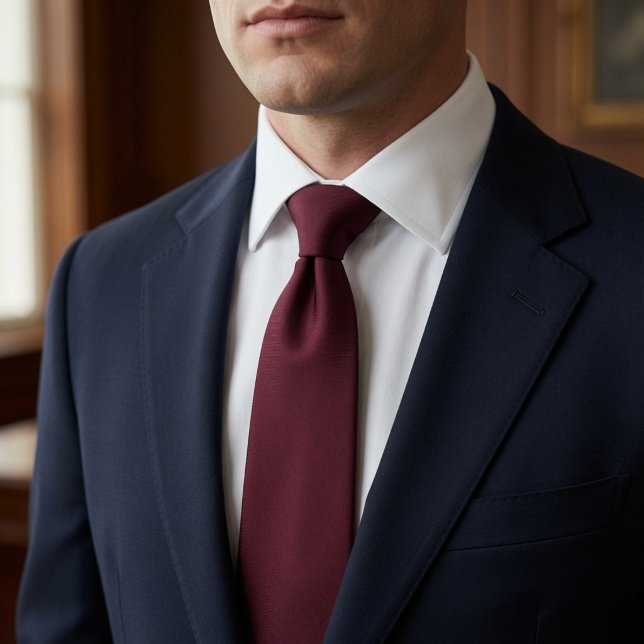 Corbata Burgundy Sólido Elegante (Subido por el creador)
