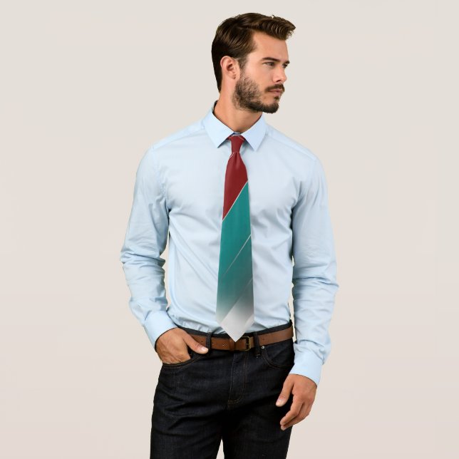 Corbata Burgundy teal sobre gris (In situ)