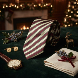 Corbata Burgundy Verde Marfil Inspirado en Caramelo de Nav