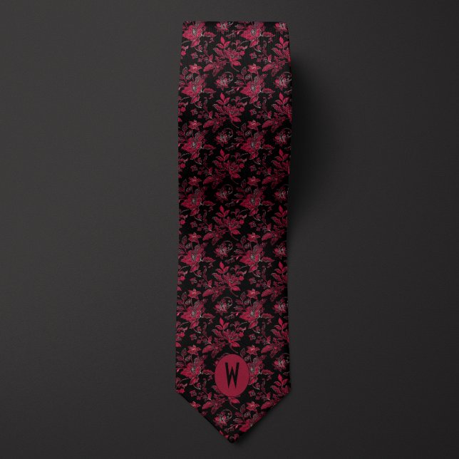 Corbata Burgundy y Floral Negro (Subido por el creador)
