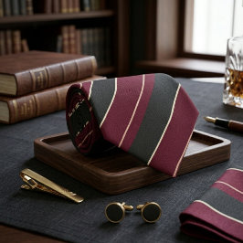 Corbata Burgundy y negro a rayas diagonales con finas raya