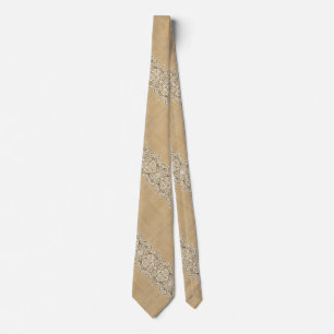 Corbata Burlap y encaje rústico bohemio-occidental