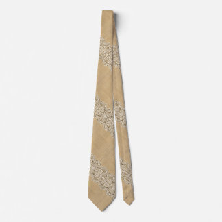 Corbata Burlap y encaje rústico bohemio-occidental