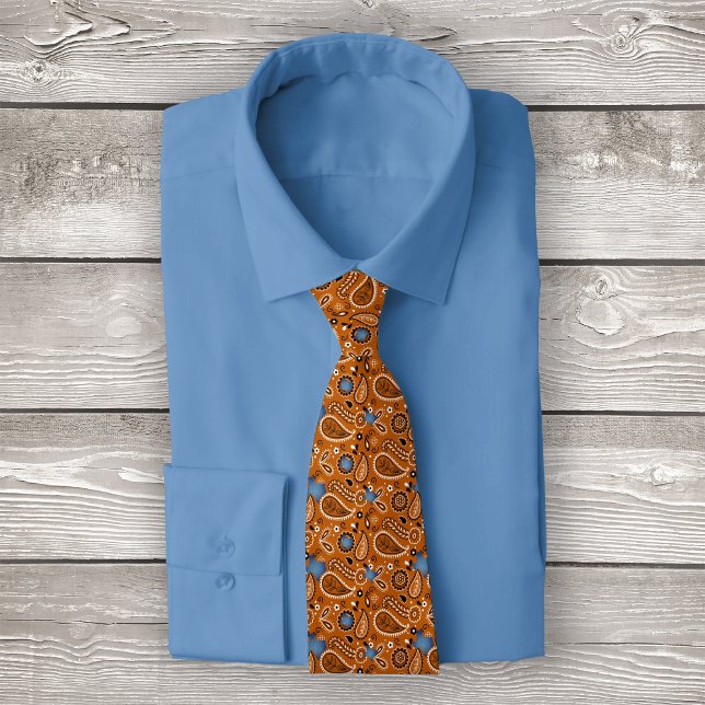 Corbata Burnt Orange Bandana and Denim Texas Neck Tie (Subido por el creador)