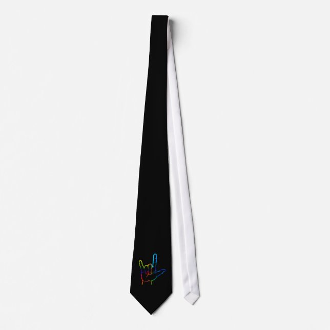 Corbata Burst ASL te amo a tu mano (Anverso)