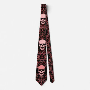 Corbata Caballeros góticos rojos de los cráneos del