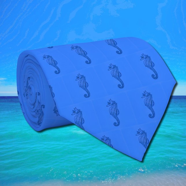 Corbata caballito de mar gráfico de dos tonos micro patrón (Subido por el creador)