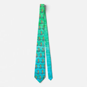 Corbata Caballito de mar y ancla