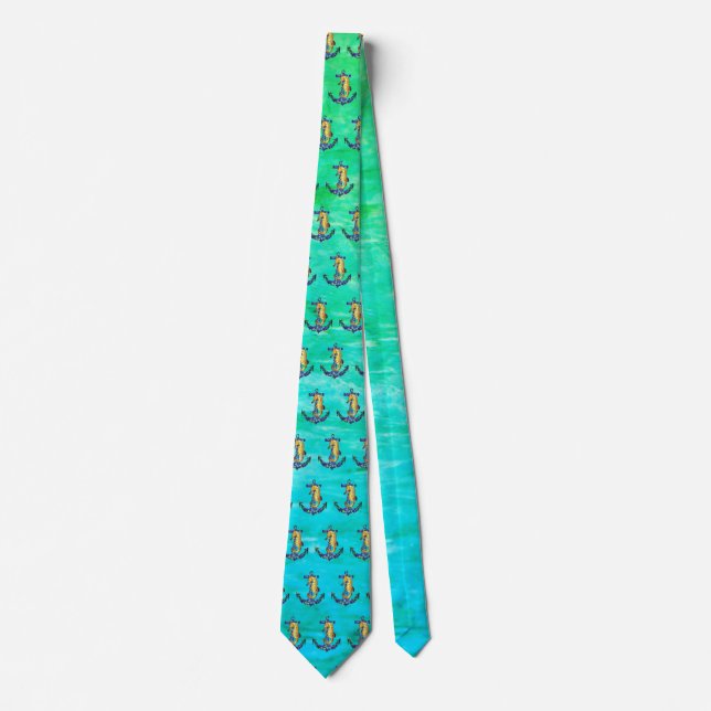 Corbata Caballito de mar y ancla  (Anverso)