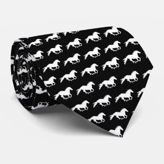 Corbata Caballo blanco galopante | Negro