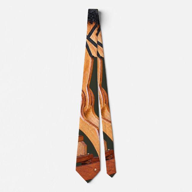 Corbata Caballo de Balanza de Madera Antiguo (Anverso)