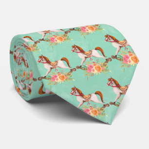 Corbata Caballo de Rocas Vintage con el patrón de Bouquet
