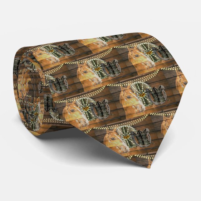 Corbata Caballo Occidental Herradura Caballo Vagón Cowboy  (Enrollado)