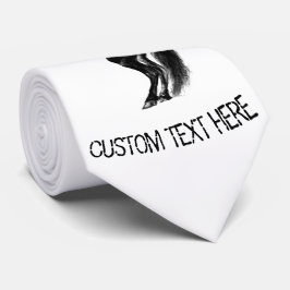 Corbata Caballo salvaje negro vertical - Dibujo negro y bl