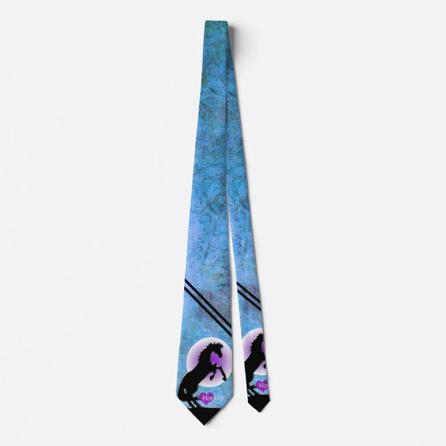 Corbata Caballos cardíacos V (azul/verde) (Anverso)