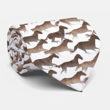 Caballos de acuarela marrón