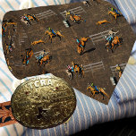 Corbata Caballos de Noche Cowboy Cowgirls Western Rodeo Sc<br><div class="desc">Escena de rodeo corbata occidental con vaqueros y rodeo de vaquera Este diseño está en un fondo marrón angustiado con arañazos oxidados. Vea la vista de cierre.</div>