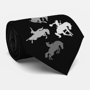 Corbata Caballos de Rodeo Negro