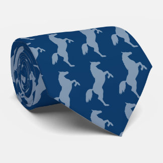 Corbata Caballos en Silueta Patrón | Azul