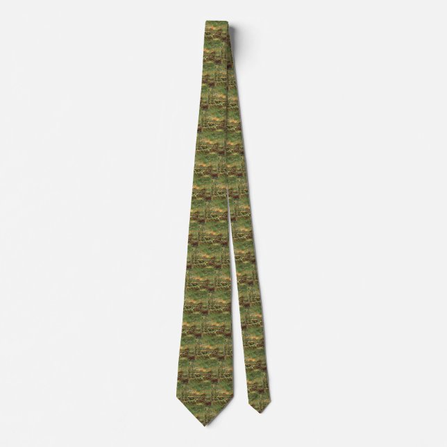 Corbata Cabañas de Van Gogh Cipreses Reminiscencia del Nor (Anverso)