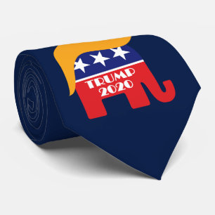 Corbata Cabello de Donald Trump Logotipo Elefante GOP 2020