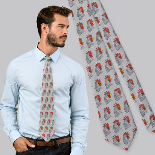 Corbata Cabeza de gallo gris