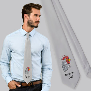 Corbata Cabeza de Gallo Gris