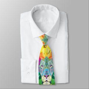 Corbata Cabeza de león geométrica Amarillo