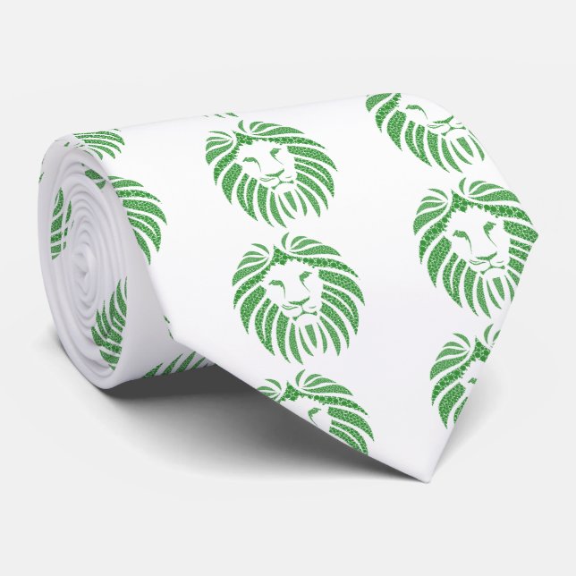 Corbata Cabeza de león verde (Enrollado)