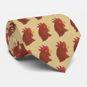 Corbata Cabeza de Rooster Rojo