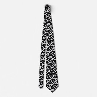 Corbata Cabeza de trucha de salmón negro y blanco