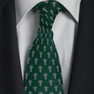 Corbata Cabeza de vaca de ranchero de granjero verde y pla
