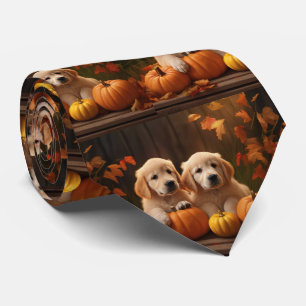 Corbata Cachorro de Golden Retriever Otoño Delicia Calabaz