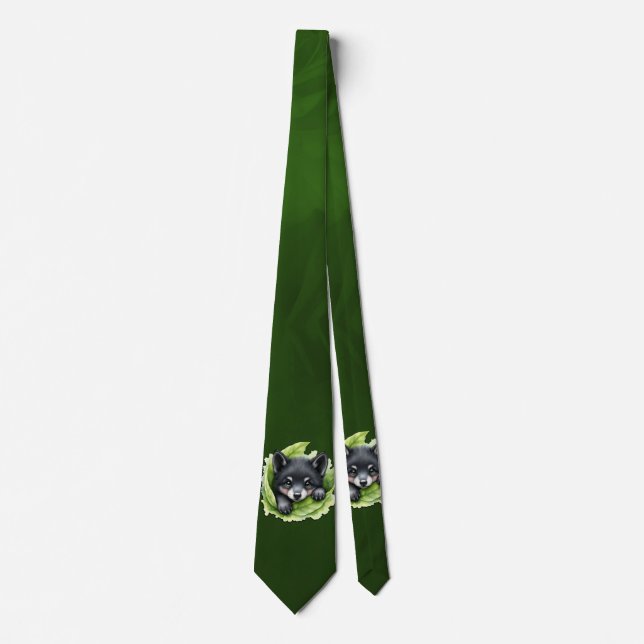 Corbata Cachorro de lobo en el verde: (Anverso)